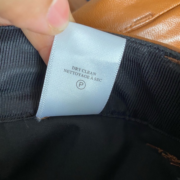 ALC Freddie Faux Leather Boot Cut Jeans Cognac NWOT - Picture 12 of 13